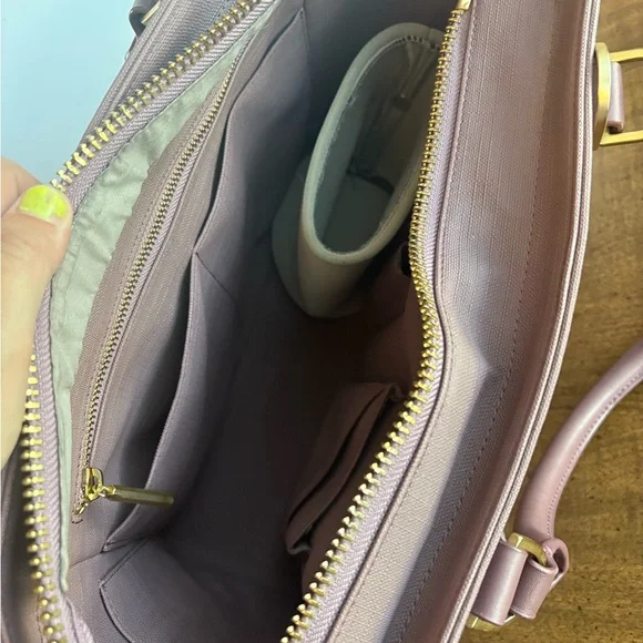 Dagne Dover Midi Tote Light Purple with gold accents cl - Picture 8 of 16